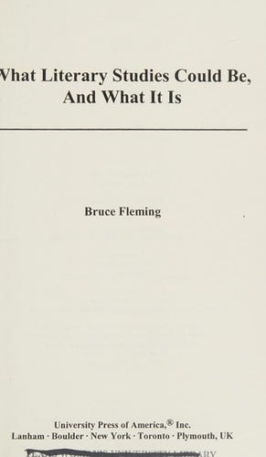 What literary studies could be, and what it is