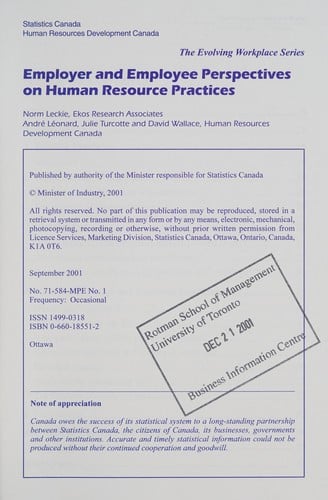 Employer and employee perspectives on human resource practices