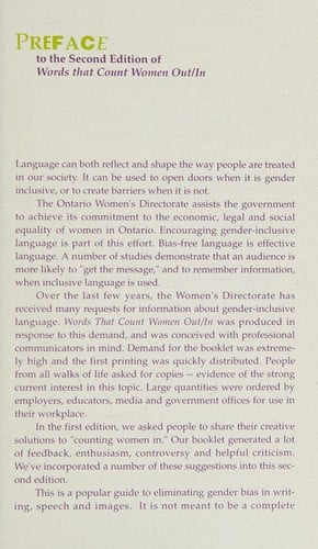 Words that count women out/in