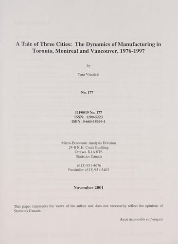 A tale of three cities