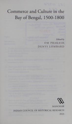 Commerce and culture in the Bay of Bengal, 1500-1800