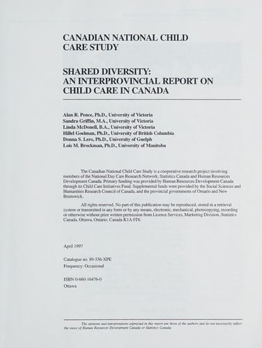 Canadian National Child Care Study