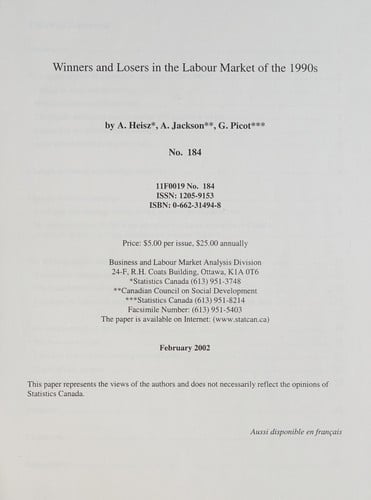 Winners and losers in the labour market of the 1990s