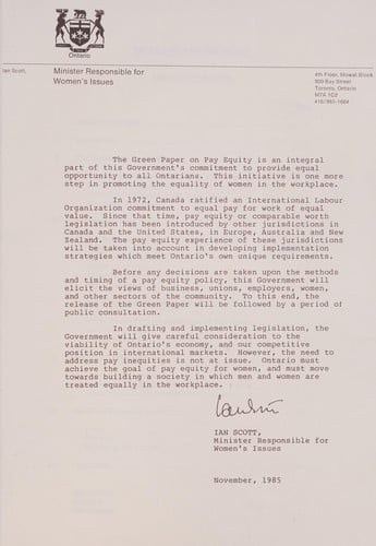 Green paper on pay equity