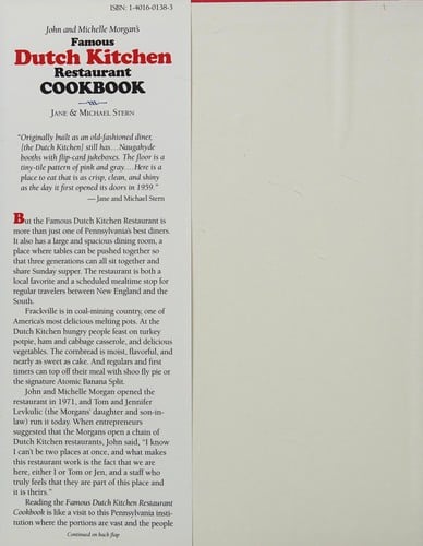 John and Michelle Morgan's famous Dutch Kitchen restaurant cookbook