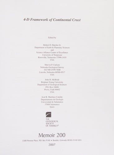 4-D framework of continental crust