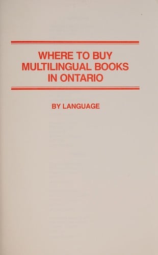 Where to buy multilingual books in Ontario