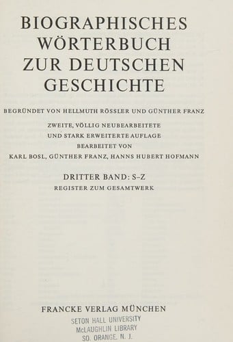 Biographisches Wörterbuch zur deutschen Geschichte
