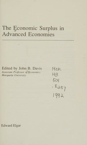 The Economic surplus in advanced economies