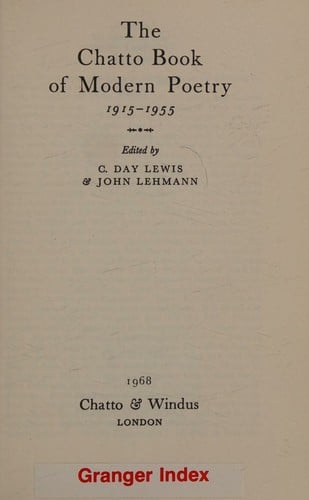 The Chatto book of modern poetry, 1915-1955