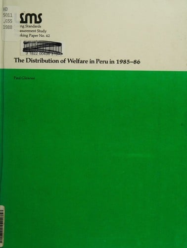 The distribution of welfare in Peru in 1985-86