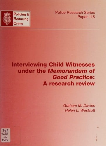 Interviewing child witnesses under the Memorandum of good practice