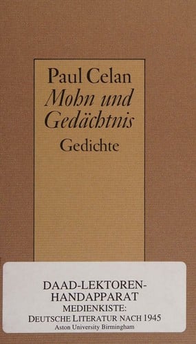 Mohn und Gedächtnis