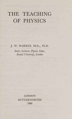 The teaching of physics