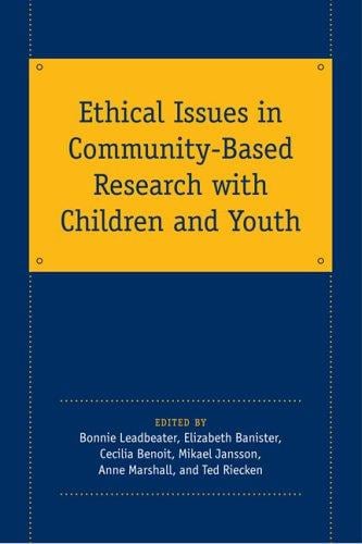 Ethical issues in community-based research with children and youth
