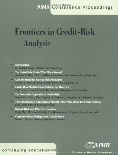 Frontiers in Credit-Risk Analysis