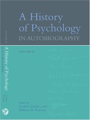 History of Psychology in Autobiography : Volume IX
