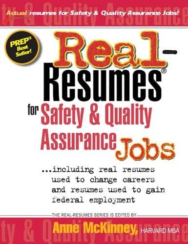 Real-resumes for safety & quality assurance jobs