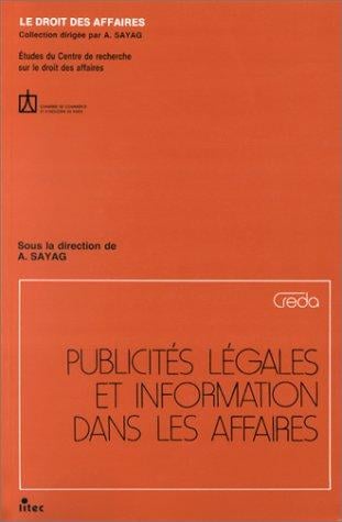 Publicités légales et information dans les affaires