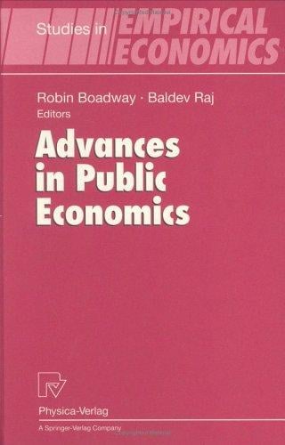 Advances in public economics