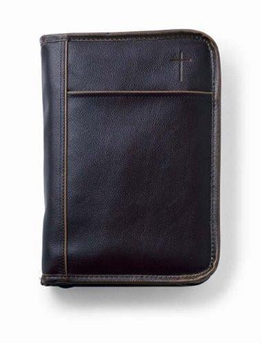 Distressed Leather-Look Bible Cover Brown XL