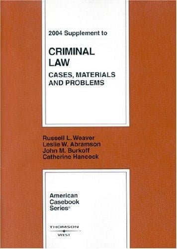 2004 Supplement to Criminal Law