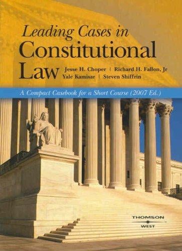 Leading Cases in Constitutional Law