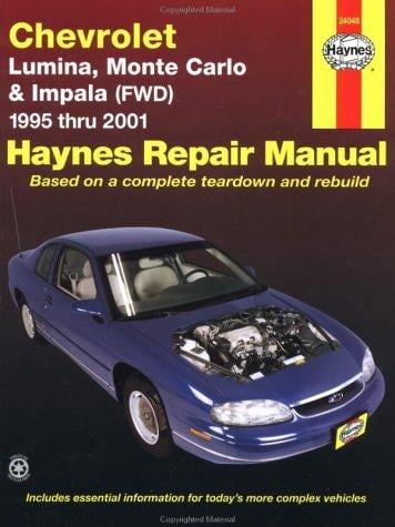 Chevrolet Lumina, Monte Carlo and Front-Wheel Drive Impala Automotive Repair Manual