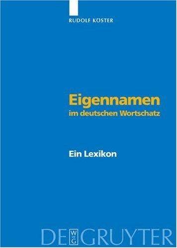 Eigennamen Im Deutschen Wortschatz