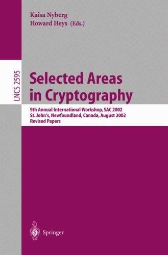 Selected areas in cryptography