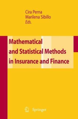 Mathematical and statistical methods in insurance and finance