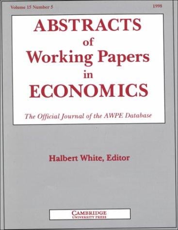 Abstracts of Working Papers in Economics 1998