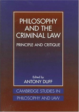 Philosophy and the criminal law