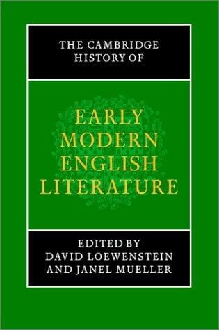 The Cambridge history of early modern English literature