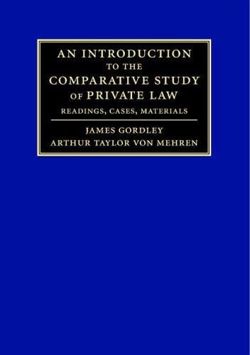 An Introduction to the Comparative Study of Private Law