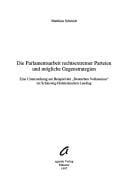 Die Parlamentsarbeit rechtsextremer Parteien und mögliche Gegenstrategien