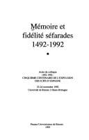 Mémoire et fidélité séfarades, 1492-1992