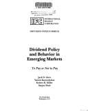 Dividend policy and behavior in emerging markets