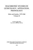 Diachronic studies in lexicology, affixation, phonology