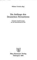 Die Anfänge des deutschen Fernsehens