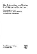 Zur Intonation von Modus und Fokus im Deutschen