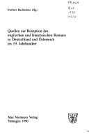 Quellen zur Rezeption des englischen und französischen Romans in Deutschland und Österreich im 19. Jahrhundert