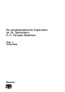 Ein Antiphilosophisches Experiment im 18. Jahrhundert
