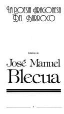 La Poesía aragonesa del barroco