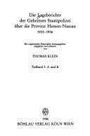 Die Langeberichte der Geheimen Staatspolizei über die Provinz Hessen-Nassau 1933-1936