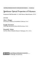 Nonlinear optical properties of polymers