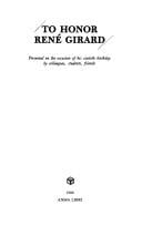 To honor René Girard