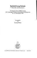 Barthold Georg Niebuhr, Historiker und Staatsmann