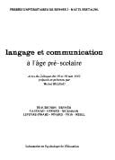 Langage et communication à l'âge pré-scolaire