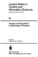 Analysis and algorithms of optimization problems